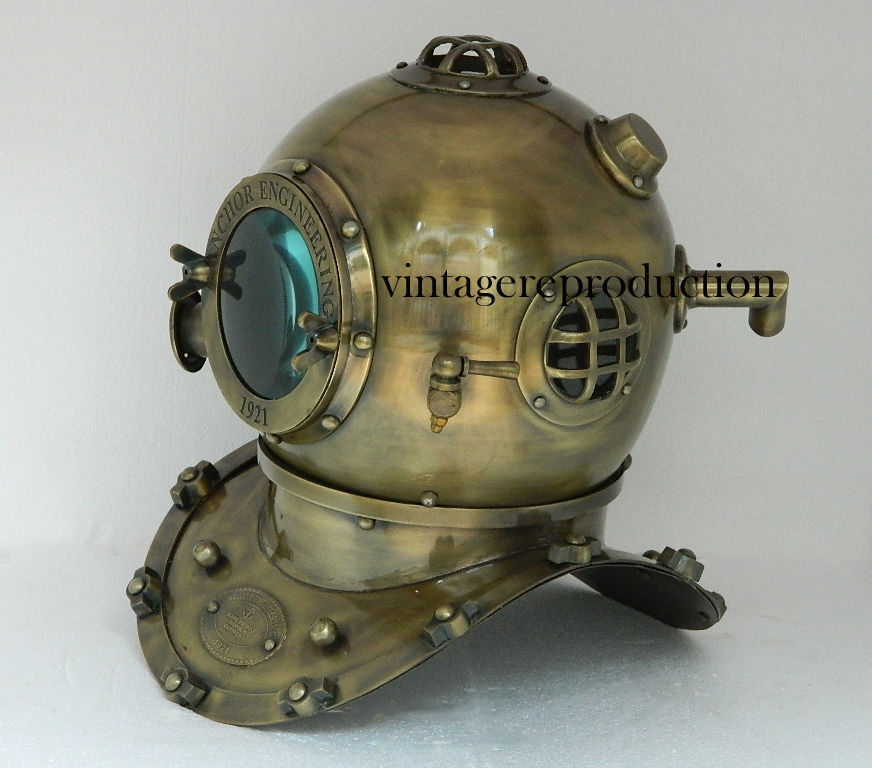 Vintage antique 18Inch diving divers helmet deep sea anchor