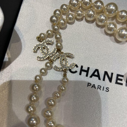 CHANEL Collar de perlas Coco CC Marca Longitud 87cm Grabado Oro w / Caja, Cinta | eBay