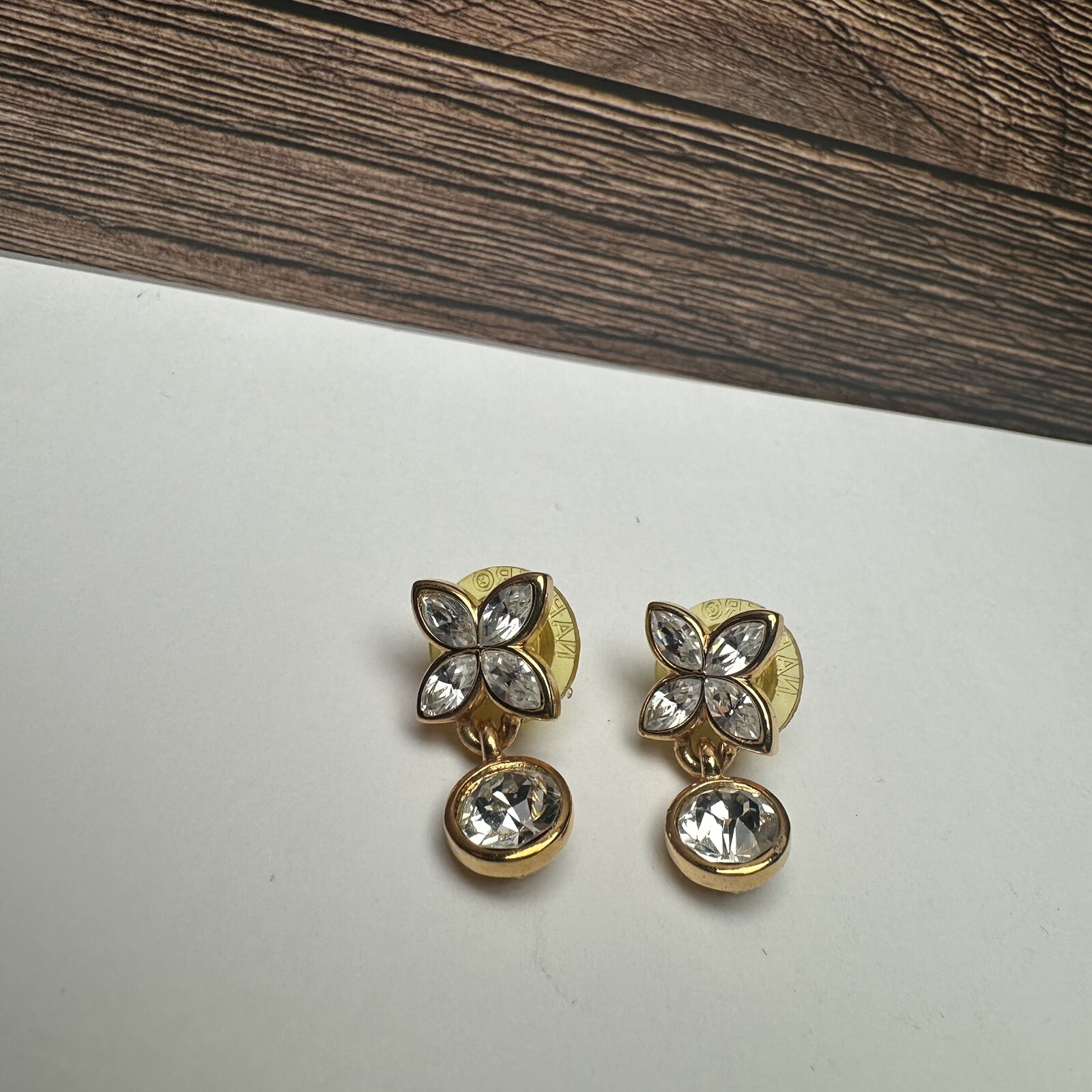 Napier Small Rhinestone Dangle Drop Pierced Earri… - image 8