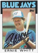Autographed Signed 1986 Topps 673 Ernie Whitt Toronto Blue Jays