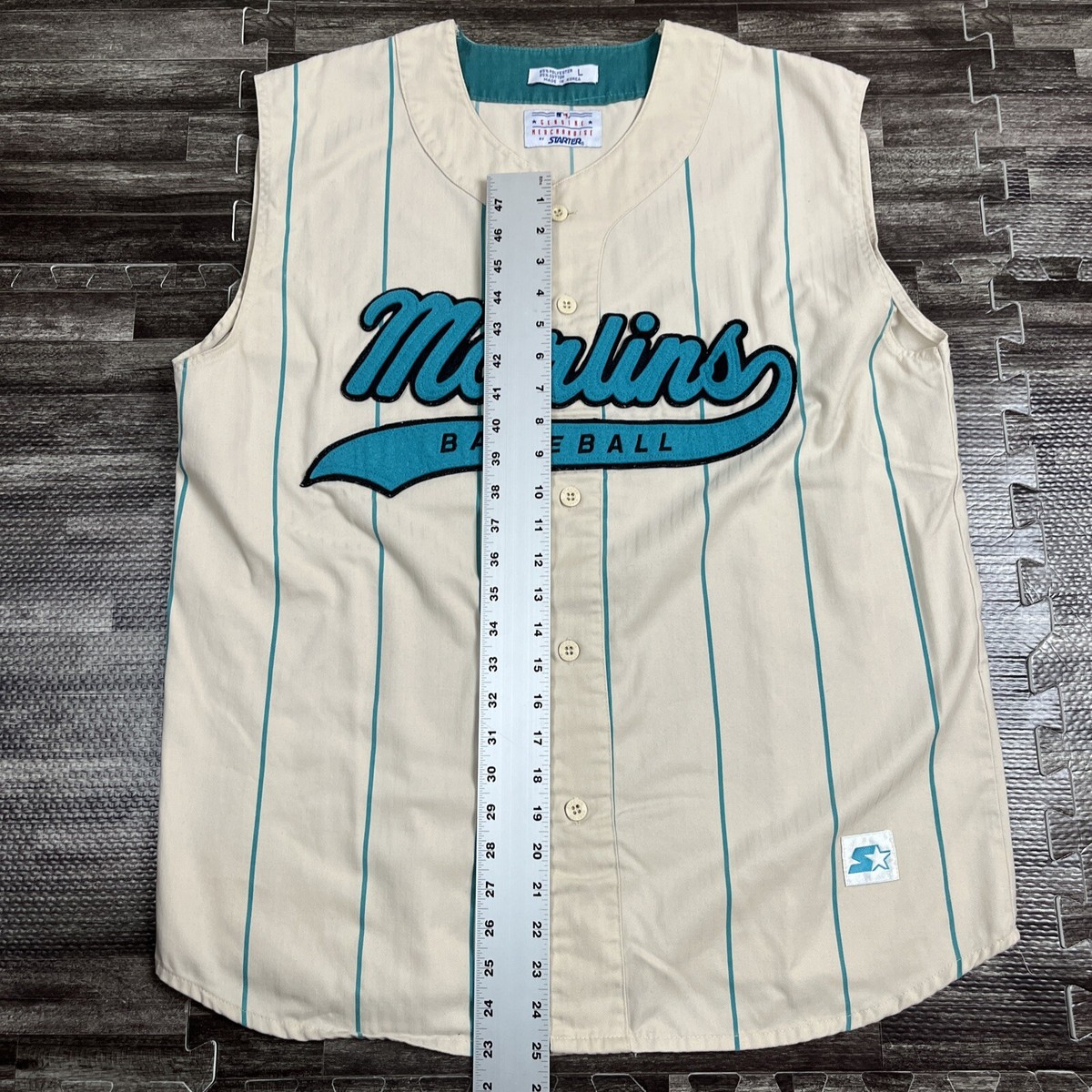 Vintage 90s Miami Marlins Starter Baseball Jersey Sleeveless