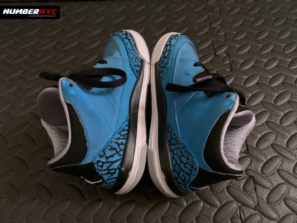 NIKE AIR JORDAN 3 RETRO POWDER BLUE US SIZE 9.5c KIDS 832033-406 BOYS
