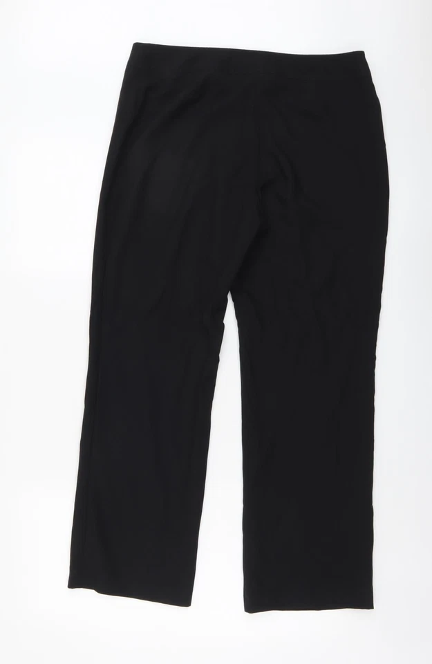 M&Co Womens Black Polyester Blend Trousers Size 14 L28 in - Image 2 of 4