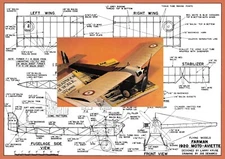 Guillows Model Airplane Plans (FF): Farman 1920 Moto-Aiette 22" Scale for Co2
