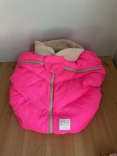 7 AM ENFANT Baby Car Seat Cover Cocoon Bright Neon Pink Warm Puffer Style Cute 