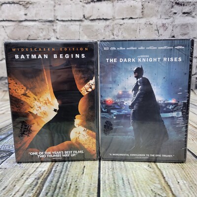 Batman Begins & Dark Knight Rises DVD Lot NEW Sealed Christian Bale DC Movies