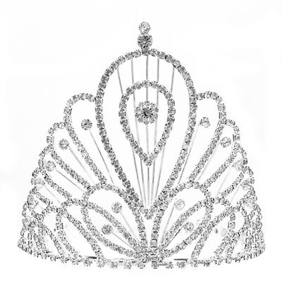 Tiara w/ Side Comb - Clear Crystal Stones - TA-60520CR-S | eBay