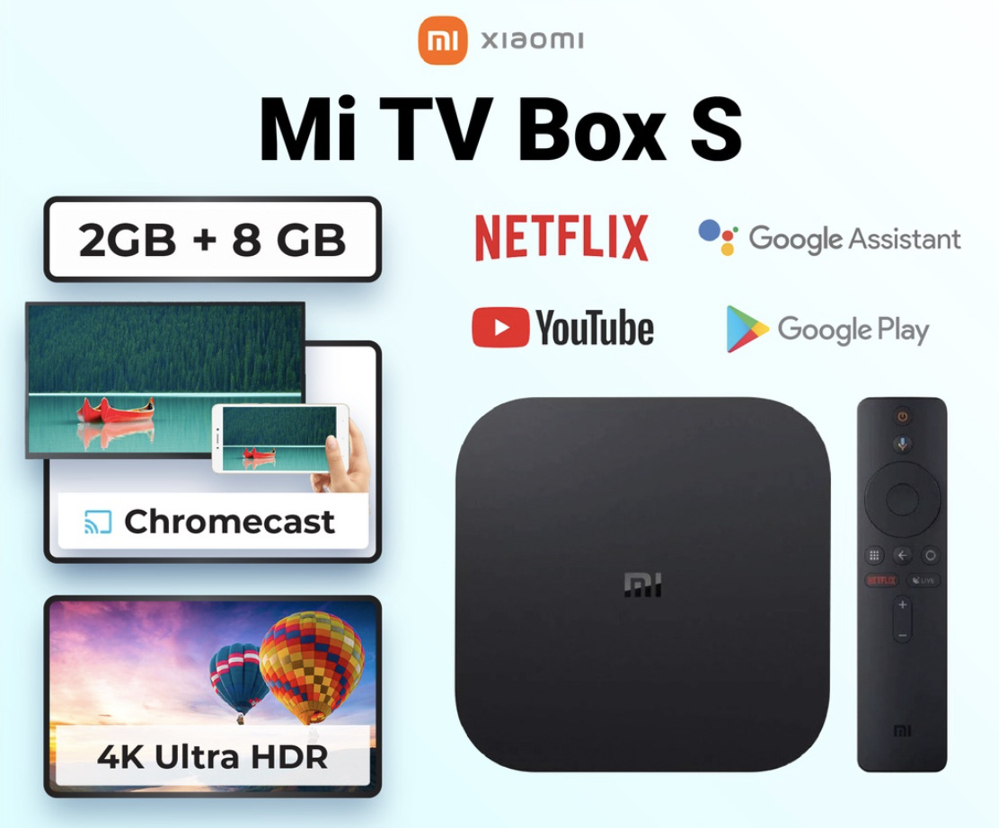 Xiaomi Mi Box S - 4K Ultra HDR Android TV With Chromecast & Google