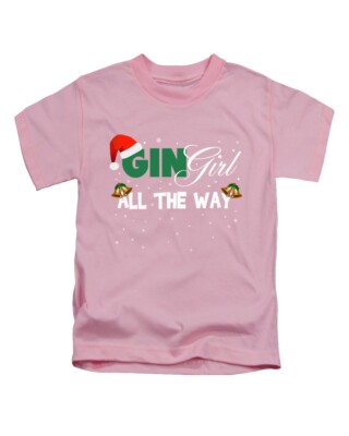 Gin Girl All The Way Erwachsene Weihnachten T-Shirt lustig Xmas Tee Top