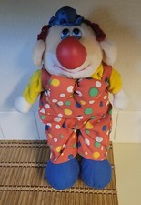 VTG Plush Clown 15" Polka Dot With Bow Tie Rare Red Blue Yellow Fast Ship
