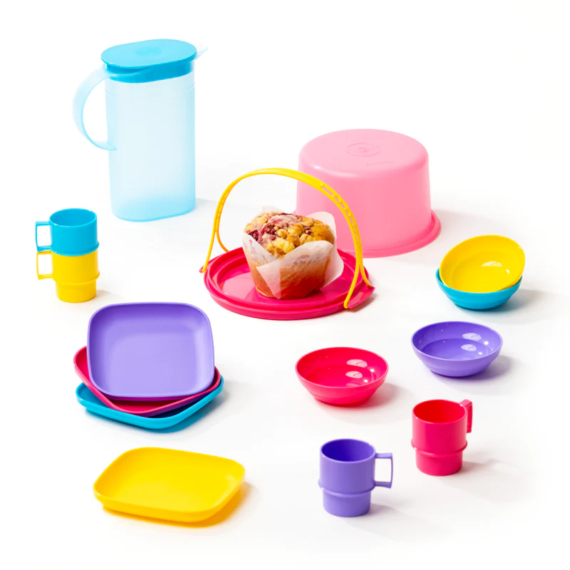NEW Tupperware Playtime 14 Piece Kids Mini Tea Party Picnic Set