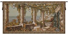 Terrace in Tuscany 27x51 in Jacquard Woven Decorative Wall Tapestry NEW
