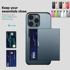 For iPhone 16 15 14 13 12 Pro Max Shockproof Wallet Card Holder Hard Phone Case