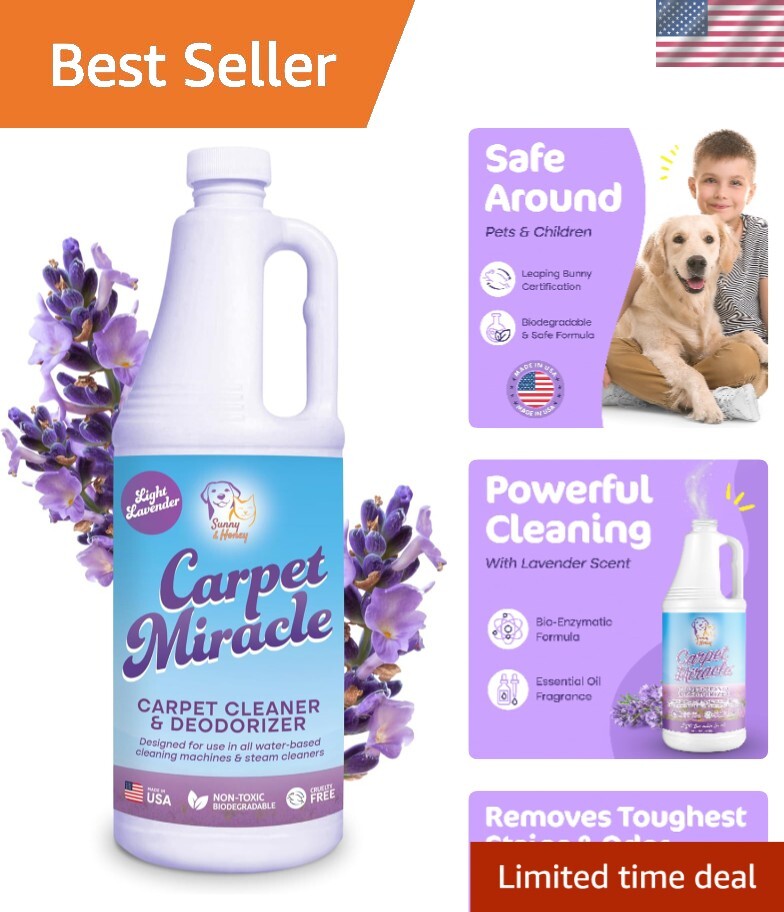 Carpet Miracle Cleaner 32oz - Safe for Pets & Kids, Heavy Du