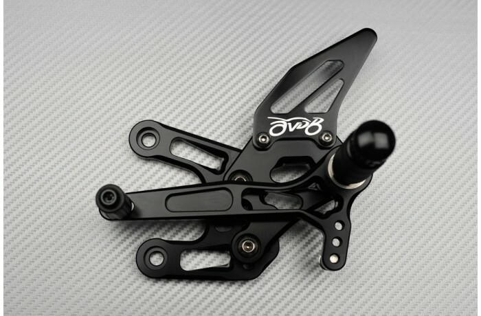 Commandes reculées ZX10R AVDB avec repose-pieds réglables bleus - 4