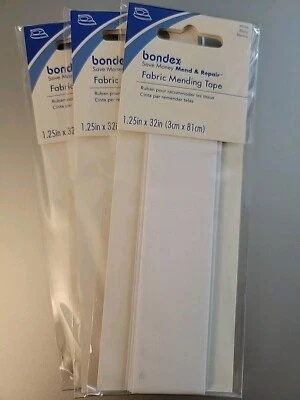 Bondex Iron On Fabric Mending Tape 3 Pack 1.25” X 32”