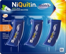 NiQuitin 4mg Minis Mint Lozenges - Mint Flavour (3 x Pack Of 20 Minis Nicotine L