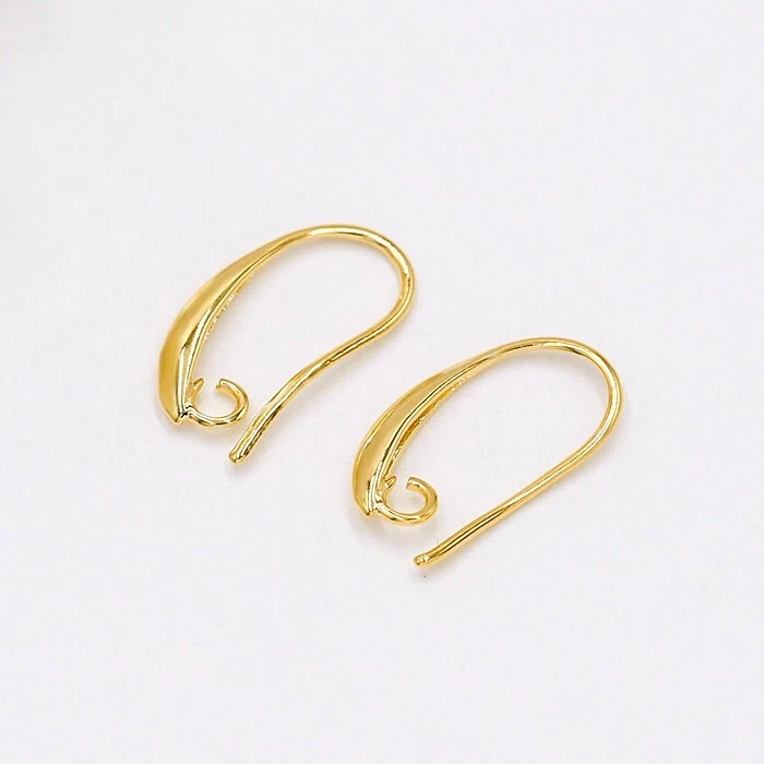 Ganchos para pendientes de latón de oro de 18 quilates de 20 piezas fornituras para colgar 11x19 mm Foto 3 de 4