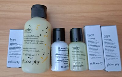 Philosophy 6 Pieces: Facial Cleanser, Exfoliating Wash Moisturizer & Serum - NEW
