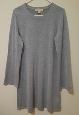 New Michael Kors Size M Sweater Dress Gray and Silver Metallic Knit Holiday