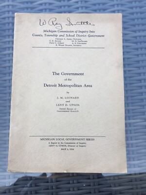 1934 issue Government of the Detroit Metropolitan Area Michigan Local Gov Series