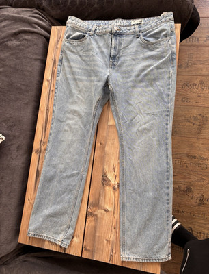 Jean Pascale Herren Jeans Blau helle Waschung W40 L32 Gerades Bein Five-Pocket