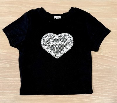 EUC MARAGE Teen Youth Women's Navy Blue Spoiled Crop Top Size Small