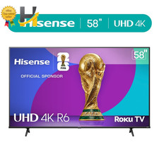 Hisense 58" Class 4K UHD LED LCD Roku Smart TV HDR R6 Series 58R6E3