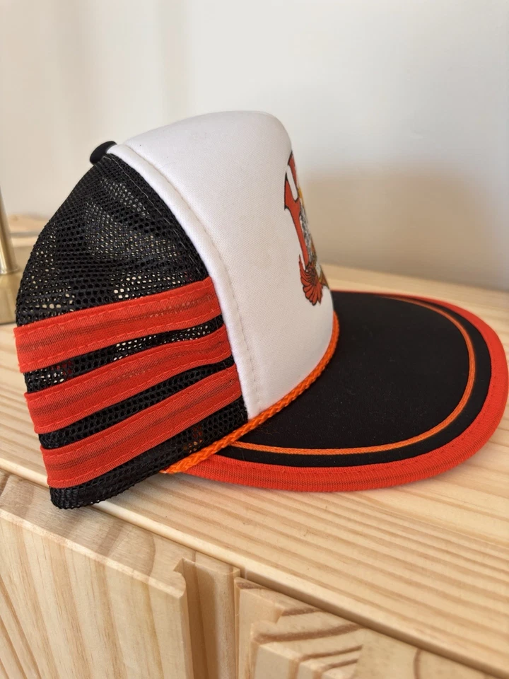 Harley Davidson шляпа винтажный 80-х 3D эмблема Eagle веревки 3 полоски водитель грузовика Snap Back - Изображение 2 из 4