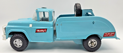 #ad Vintage 1960#x27;s Buddy L 14 1 2quot; Pressed Steel Wrecker Fix My Flat Tire Repair $62.95