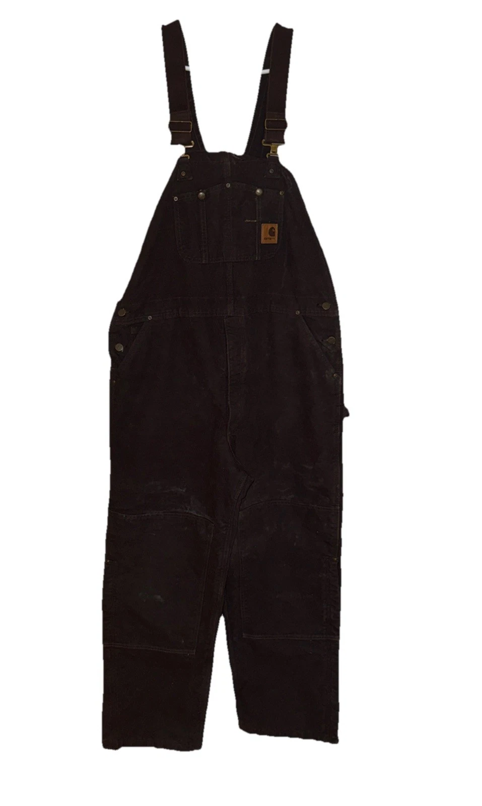 Vintage Carhartt Double Knee Insulated Overalls Brown Size 42x32 R27 DKB Brown