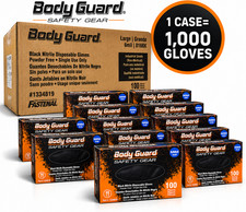 Body Glove Black Industrial Disposable Nitrile Gloves 6 Mil Latex  Powder Free