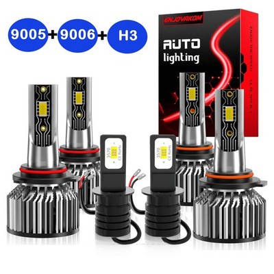 For Toyota Corolla 2001-2004-6PCS LED Headlight+Fog light  Bulbs Combo Kit white
