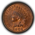 1902 1c Indian Head Small Cent - BU Red Brown Coin - SKU-B5076
