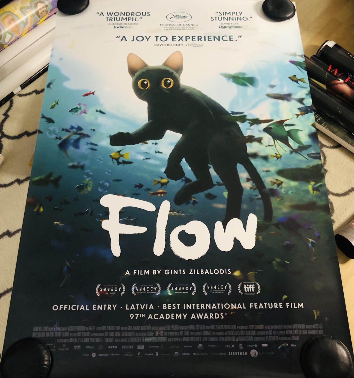 FLOW Original DS Double Sided 27X40 Movie Poster Best Animated Picture US Vsn