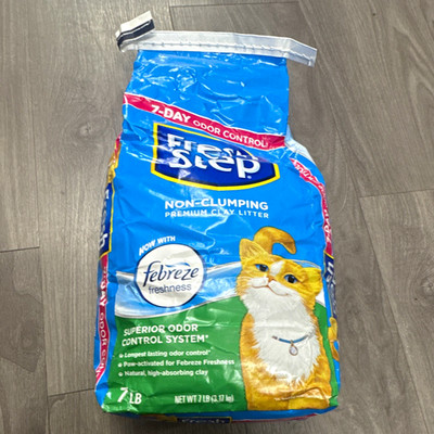 Fresh Step Non-Clumping Clay Cat Litter Febreze Freshness 7 lb Odor Control