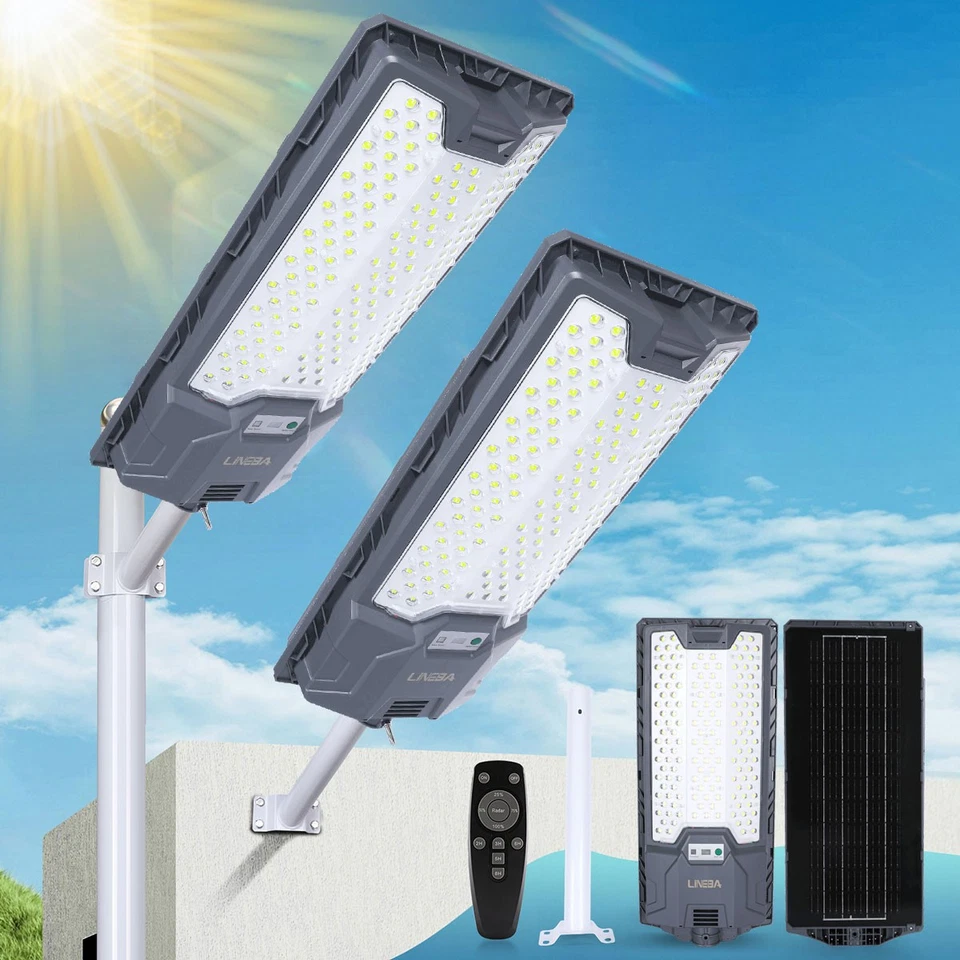 Luces de calle solares comerciales 200000 lm LED exteriores atardecer amanecer solares súper brillantes Foto 2 de 4