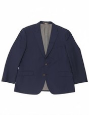 Marks & Spencer Mens Tailored 2 Button Blazer Jacket UK 46 3XL Navy Blue BU01