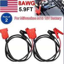2PACK Jumper Cables Jump Charger for Milwaukee 18V Battery 8AWG 33A Jump Starter