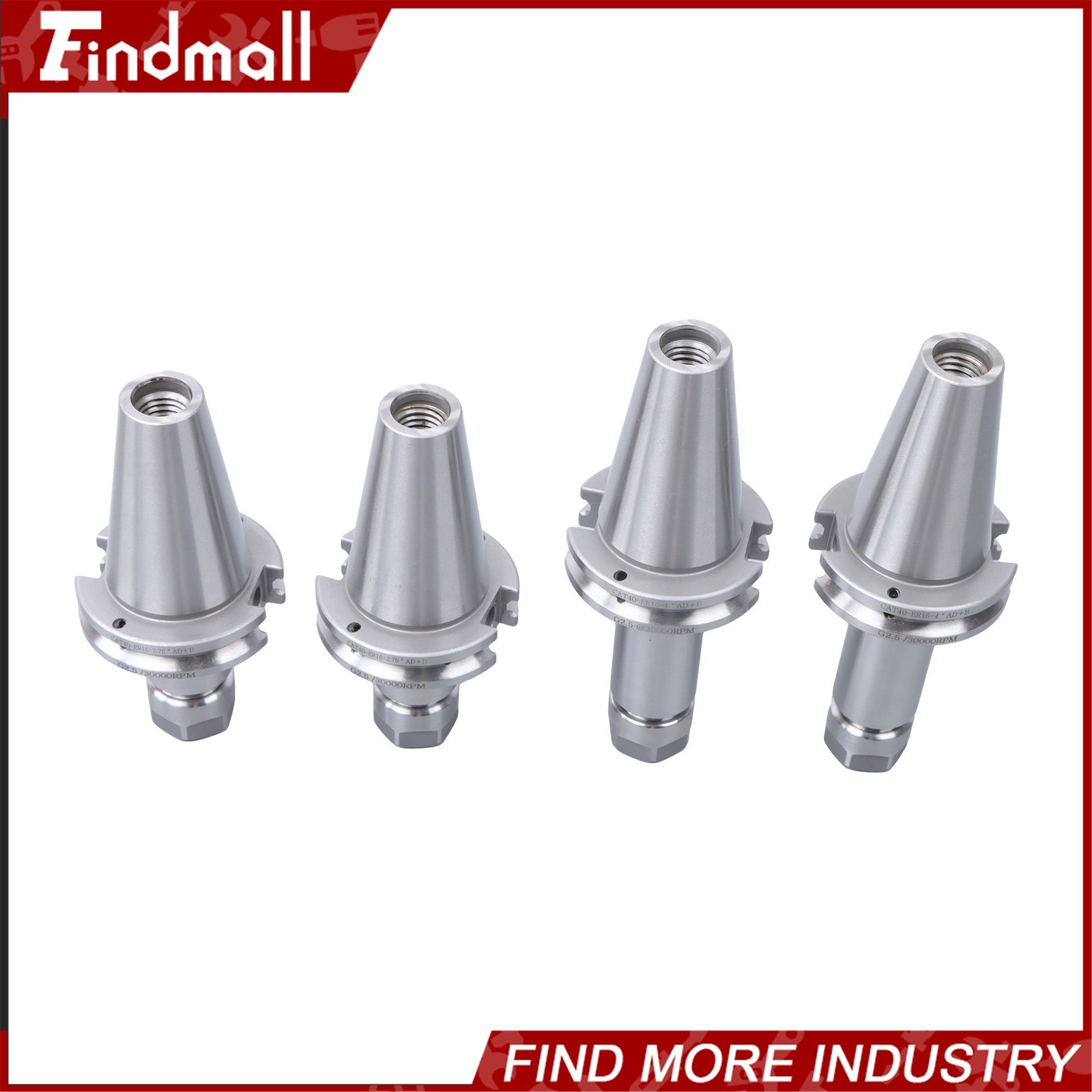 Findmall 4Pc CAT40 ER16 Tool Holder Set 2×2.76" 2×4" Balanced 20,000 RPM thumbnail 2