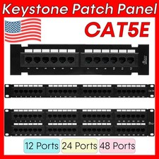 1U 2U Vertical Cat5e Patch Panel Mini 110 Type Rackmount RJ-45 568A/B Compatible