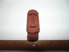 BSA Vintage Handcarved Easter Island Head Neckerchief Slide Folk Art