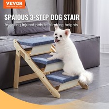For Wooden Pet Steps, Convertible 2-in-1 Dog Staircase  Ramp For Access to Be