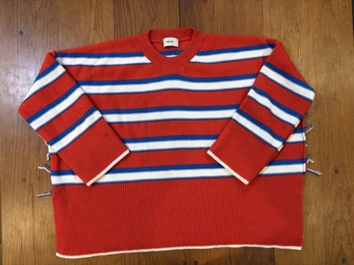 AKEP Italia Women Sweater Pullover Classic Women s Red Striped 
