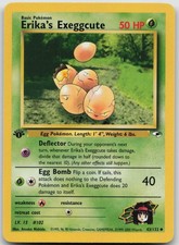 Erika's Exeggcute 43/132 1st Edition Gym Heroes 2000 Pokemon Card LP-NM