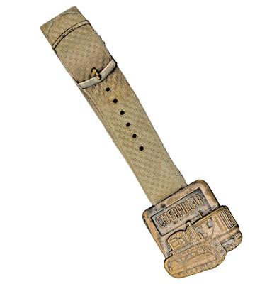 CATERPILLAR Watch Fob ALBAN TRACTOR CO Baltimore MD Metal Arts Co Vintage 1940s