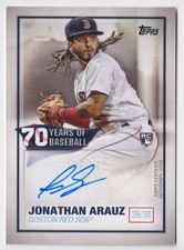 2021 Topps #70YA-JAR Jonathan Arauz 70 Years of Baseball Autographs RC Red Sox