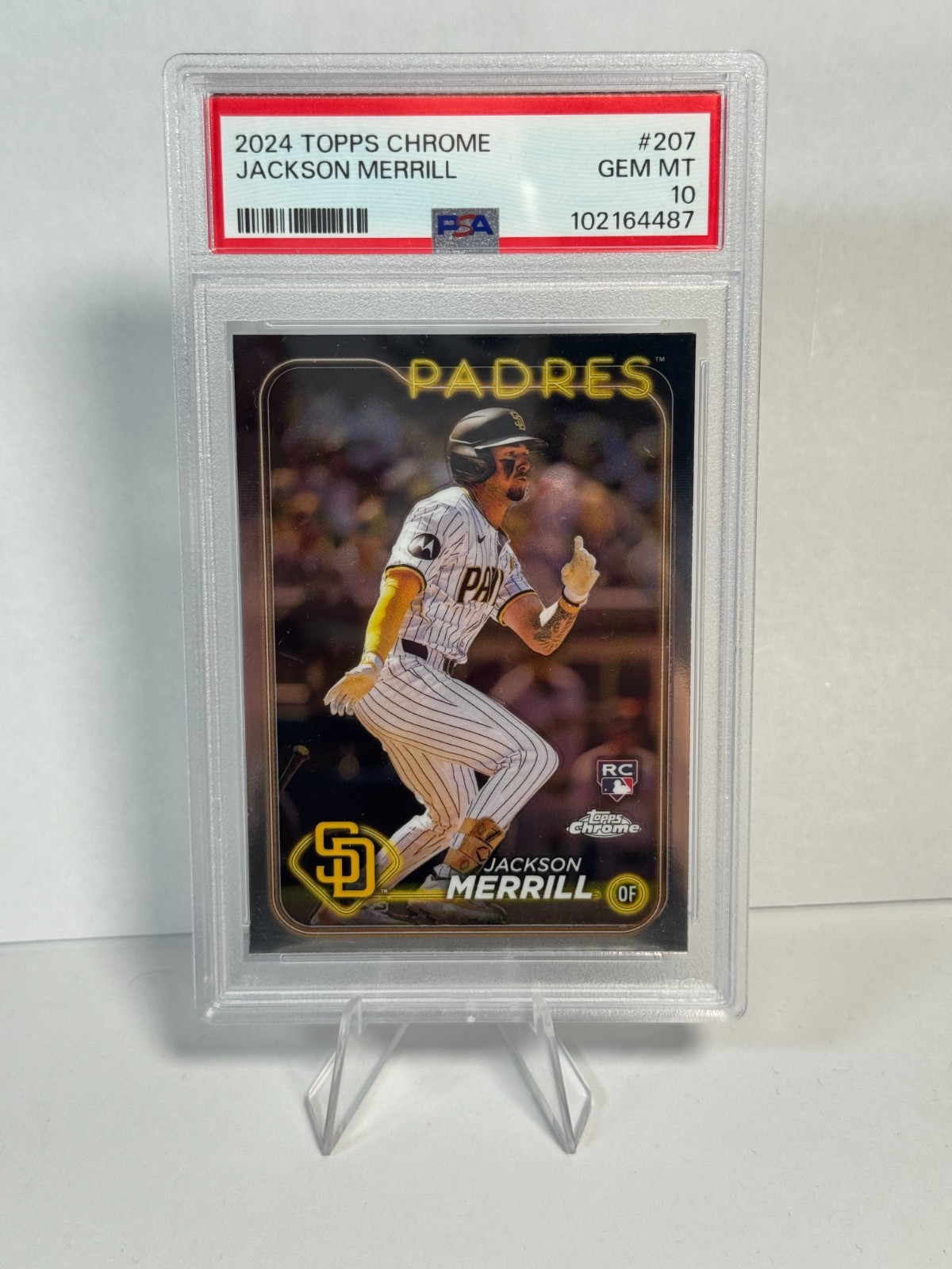 2024 Topps Chrome Jackson Merrill Rookie RC #207 - PSA 10 GEM MINT