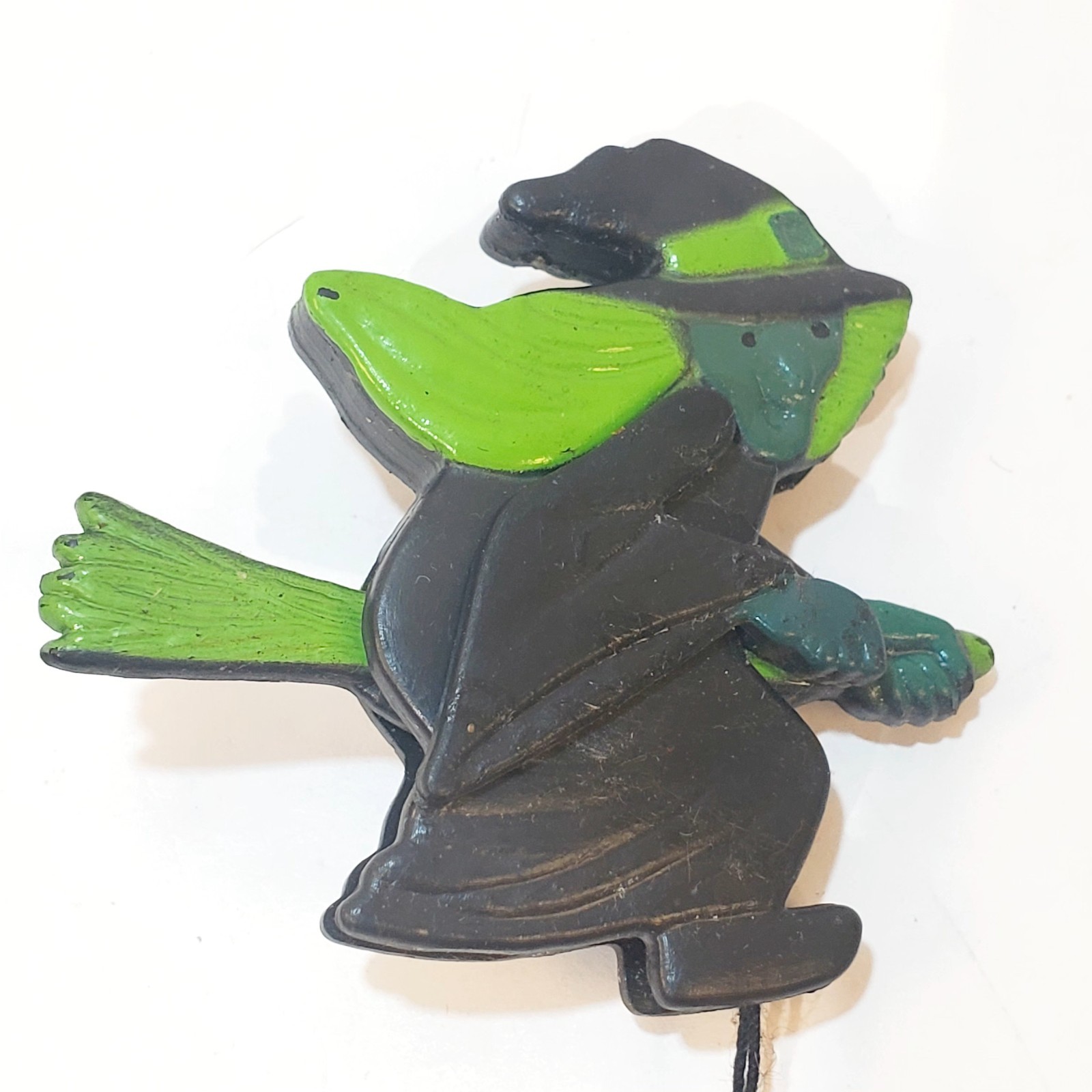 Vtg Molded Plastic Wicked Witch Pull String Movea… - image 2