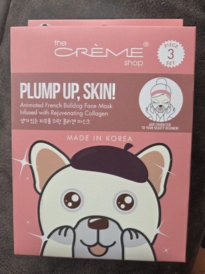 The Crème Shop Plump Up Skin French Bulldog Collagen Face Mask 3 Sheets